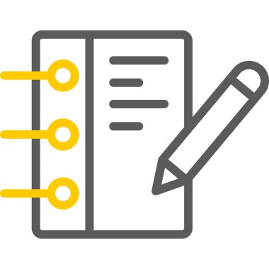 Belge ve kalem ikonu vektör illüstrasyonu