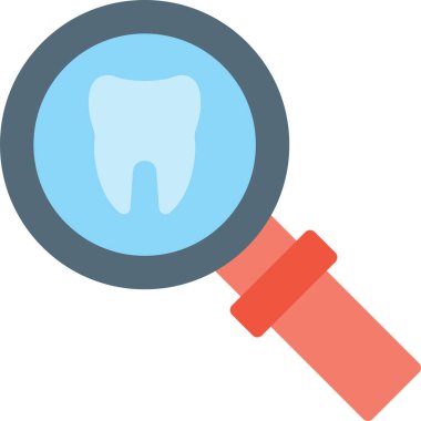 Diş sağlığı düz simgesi, vektör illüstrasyonu