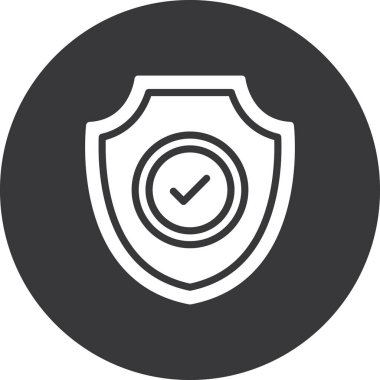 Kalkan düz daire simgesi, vektör, illüstrasyon