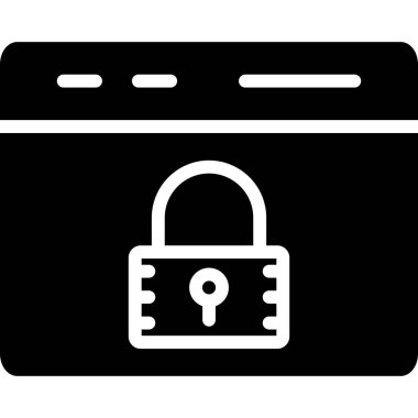 glyph düz simgesi kilit