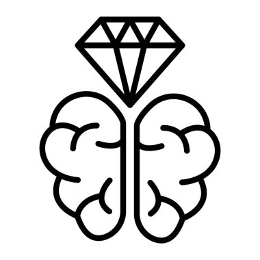 Taç simgesi olan beyin, beyin vektör çizimi biçimi