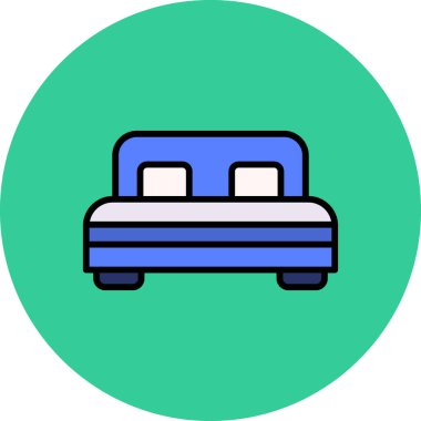 yatak ikonu vektör illüstrasyonu