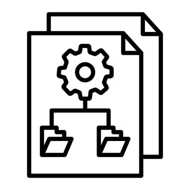 Simge vektörü ayarlanıyor. Ana hatlı dişli işareti. izole edilmiş sınır sembolü çizimi