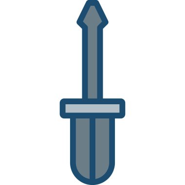 Ortaçağ kılıç ikonu. Web için ortaçağ kılıç vektör simgesinin özet çizimi