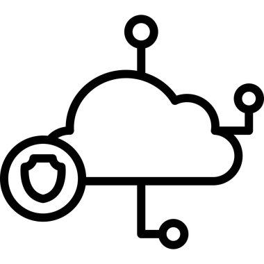 ağ bulut veri simgesi ana hat biçiminde