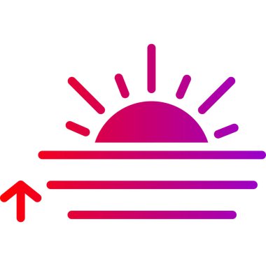 Güneş ve günbatımı, ağ basit simgesi