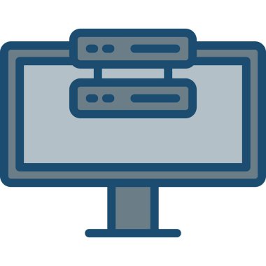 bilgisayar monitörü ikon vektör illüstrasyon tasarımı