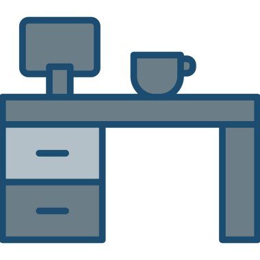 Masa. Web simgesi basit illüstrasyon