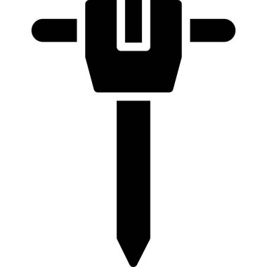 Bir kılıcın siyah beyaz simgesinin vektör çizimi