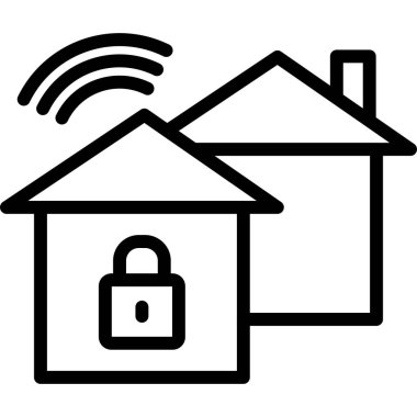 İnternet ev Wi-Fi simgesi. Beyaz arkaplanda izole edilmiş web tasarımı için akıllı ev wifi vektör simgesi