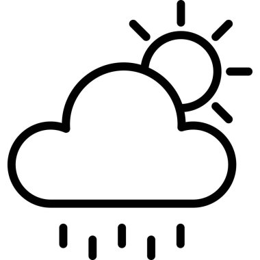 Bulut hava durumu web simgesi, vektör illüstrasyonu