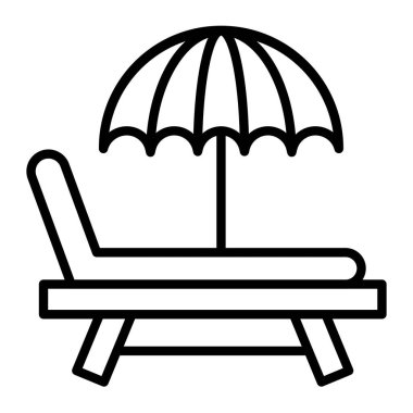 Sandalye ikonu. Web için koltuk vektör simgelerinin özet çizimi