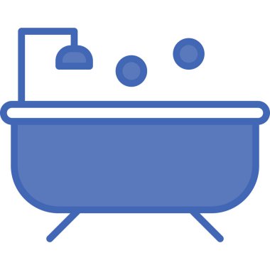 Banyo küveti ikonu, ana hatlarıyla dolu.