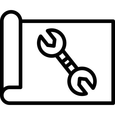 İngiliz anahtarı ve dişli vektör simgesi