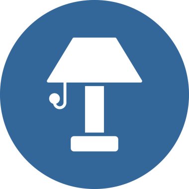 Lamba vektör simgesi. biçim düz yuvarlak kare düğmedir, mavi ve gri renkler, beyaz arkaplan.