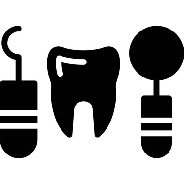 diş ve implant vektör simgesi