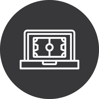 Dizüstü bilgisayar simgesi vektör çizimi