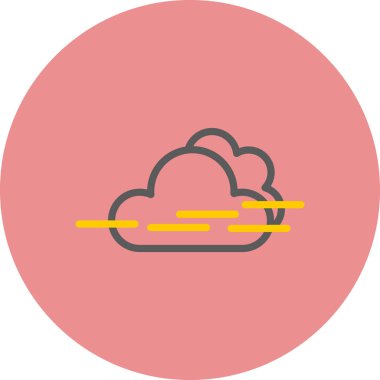 vektör Bulut düz simgesi