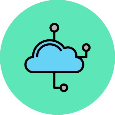 Bulut hesaplama simgesi vektör illüstrasyonu