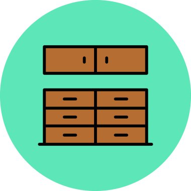 Mobilya simgesinin vektör illüstrasyonu