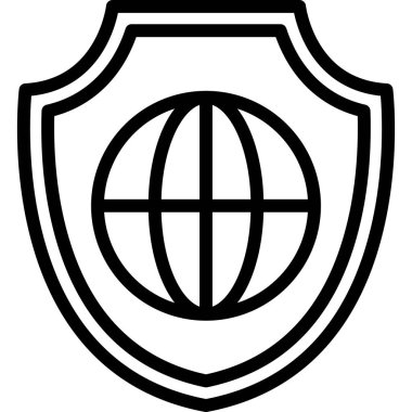 global internet security icon in outline style