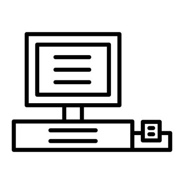 Harf satır biçimi simgesi, vektör tasarımı ile bilgisayar monitörü