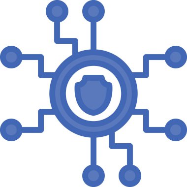 ağ veri güvenlik simgesi ana hat biçiminde