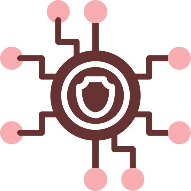 Kalkanı olan bir virüsün vektör simgesi