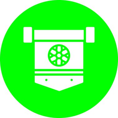 Yeşil ve beyaz çizgi simgesinin gösterimi