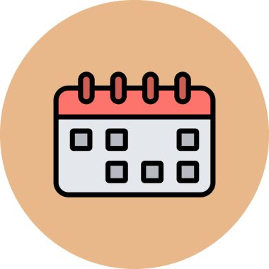 Moda düz biçimli izole edilmiş arkaplan takvimi simgesi