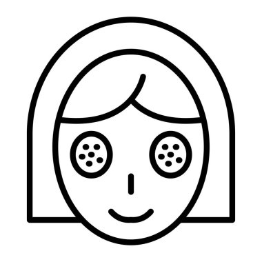 Gözleri kapalı bir kadın yüzü, bir kadın ikonu çizimi