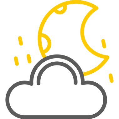 Hava durumu ikonu. web tasarımı için ana hatlı gece ay vektör simgesi