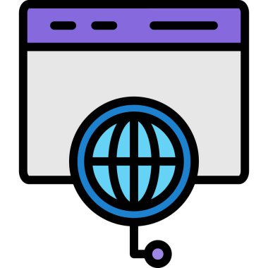 ağ web simgesi, basit vektör illüstrasyonu