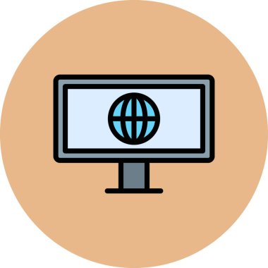 - İnternet. Web simgesi basit illüstrasyon