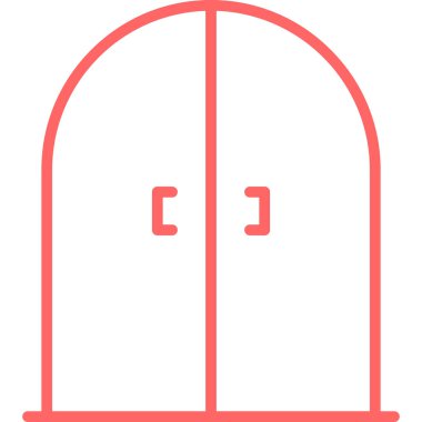 Kapı simgesi. Beyaz arkaplanda izole edilmiş web tasarımı için kapı vektör simgelerinin basit çizimi