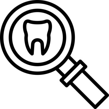 Diş bakımı diş ikonu ana hatları biçiminde