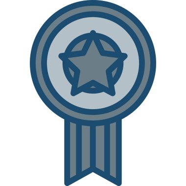 Rozet ödülü simgesi doldurulmuş taslak biçimi