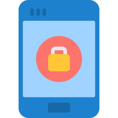 taşınabilir kilit düz vektör simgesi