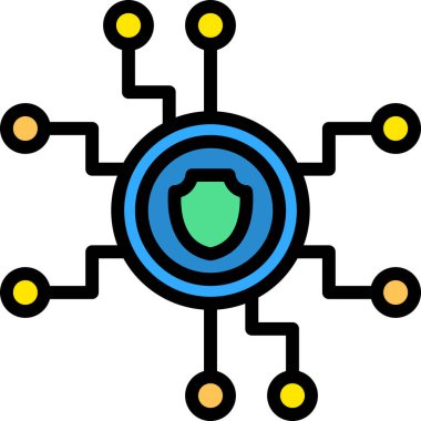 ağ veri güvenlik simgesi - taslak biçimi