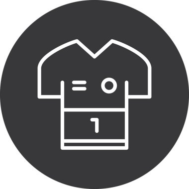 futbol forması tişörtü simgesi dış hatlar biçiminde