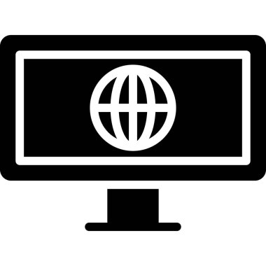 bilgisayar izleme simgesi, vektör illüstrasyonu