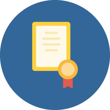 Sertifika düz vektör simgesi