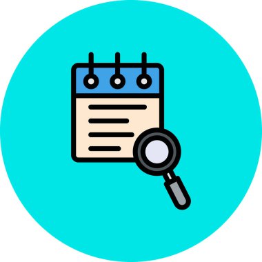 Arama ve belge simgesinin vektör simgesi