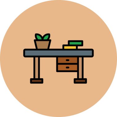 Bir saksıdaki bitkinin vektör çizimi