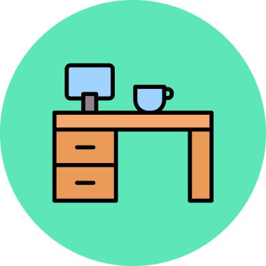 Mobilya. Web simgesi basit illüstrasyon