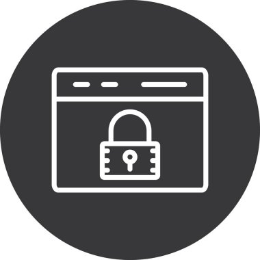 Kilit. Web simgesi basit illüstrasyon