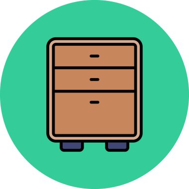 Doldurulmuş dolap mobilya çekmece simgesi - taslak biçimi