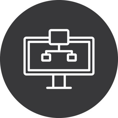 bilgisayar izleme simgesi, vektör illüstrasyonu