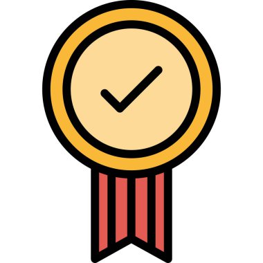 Madalya simgesi renk ana hatları vektörü