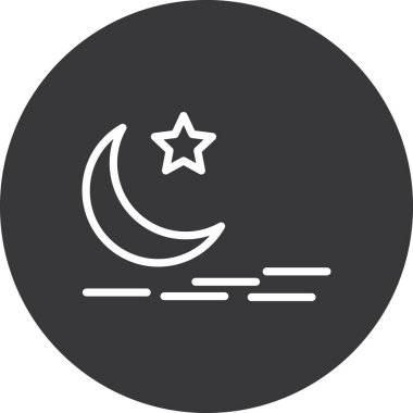 Ay ikonu vektör illüstrasyonu